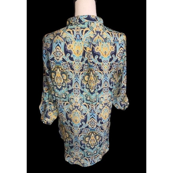 Love Tree Womens Tunic Blouse Size S Multi Colored Paisley Boho Print - Picture 10 of 16